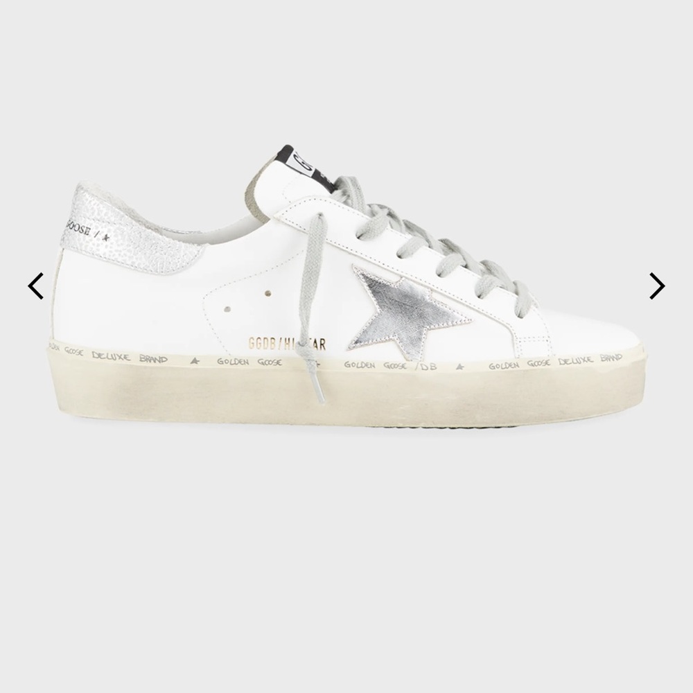 Golden Goose Hi Star Metallic Low Top Snicker Size 37